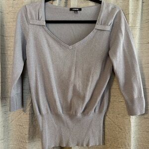 Premise Silver Knit Top